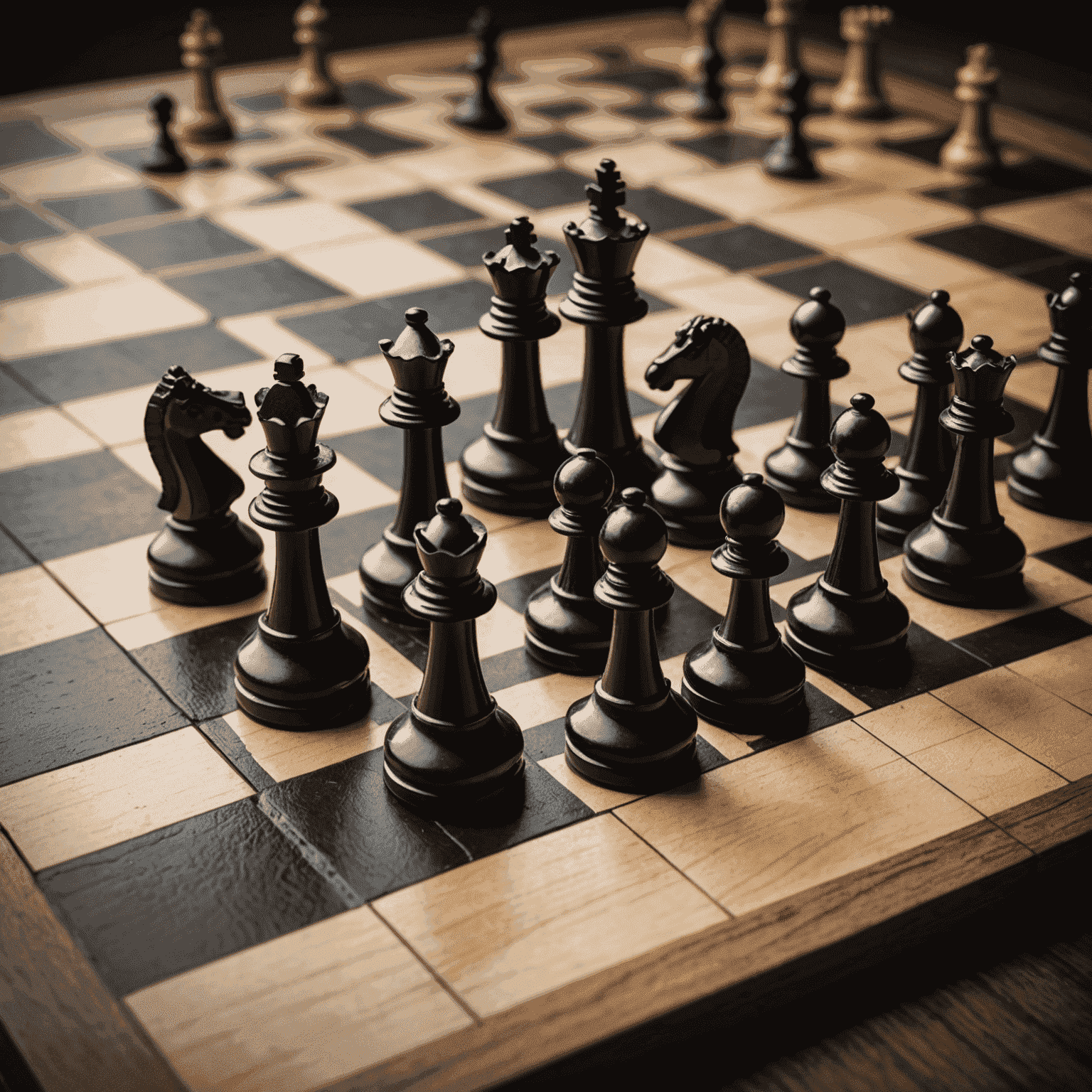 Chessboard with chess pieces, representing strategic business planning